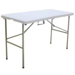 House of Home Folding Table 4ft Heavy Duty Plastic Camping Picnic Portable Banquet BBQ Tables in White - thumbnail 9