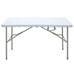 House of Home Folding Table 4ft Heavy Duty Plastic Camping Picnic Portable Banquet BBQ Tables in White - thumbnail 2