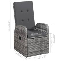 Berkfield Home 7 Piece Garden Dining Set with Cushions Grey Poly Rattan - thumbnail 7