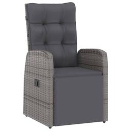Berkfield Home 7 Piece Garden Dining Set with Cushions Grey Poly Rattan - thumbnail 3