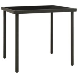 Berkfield Home Outdoor Dining Table Anthracite 80x80x72 cm Glass & Steel in Black - Size: 80 x 80 x 72 cm - thumbnail 1