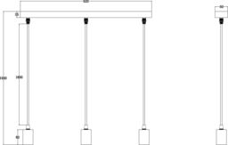 Netlighting Knightsbridge CALLA 230V E27 Contemporary 3 Light Bar Pendant Matt Black CALCO3BMB - thumbnail 2