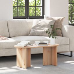 Berkfield Home Coffee Table Natural 80 x 39.5 x 35 cm Solid pine wood in Brown - thumbnail 1