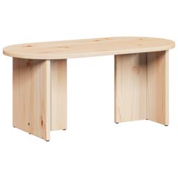 Berkfield Home Coffee Table Natural 80 x 39.5 x 35 cm Solid pine wood in Brown - thumbnail 2