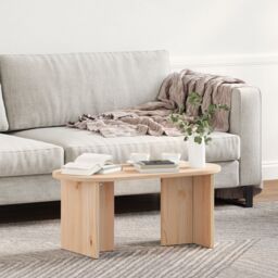 Berkfield Home Coffee Table Natural 80 x 39.5 x 35 cm Solid pine wood in Brown - thumbnail 4