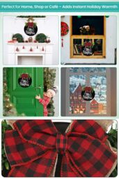 Neel Blue Rustic MDF Christmas Hanging Sign - 29.5cm in Black - thumbnail 4