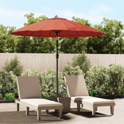 Berkfield Home Garden Parasol with Aluminium Pole 270 cm Terracotta in Brown - thumbnail 1