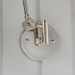 Netlighting Lehal Dome Adjustable Arm Wall Lamp Polished Nickel Plate Matt Black - thumbnail 6