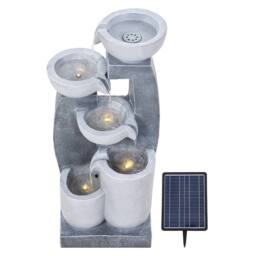 Living and Home Solar Water Fountain for Garden and Outdoor Décor in Grey - thumbnail 4