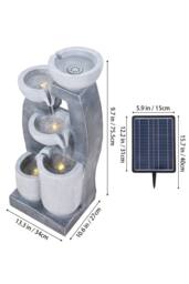 Living and Home Solar Water Fountain for Garden and Outdoor Décor in Grey - thumbnail 3
