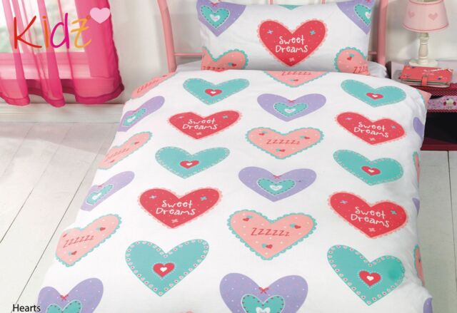 Rapport Home Hearts New Duvet Cover Set with Pillowcase in White - Size: Double - image 1