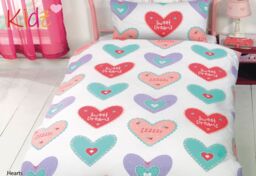 Rapport Home Hearts New Duvet Cover Set with Pillowcase in White - Size: Double - thumbnail 1