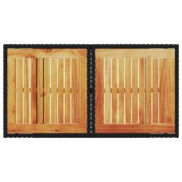 Berkfield Home Garden Table Black 100x55x73 cm Poly Rattan & Acacia Wood - Size: 100 x 55 x 73 cm - thumbnail 7