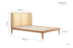 Birlea Rattan Bed Frame Venice Oak 4FT6 135cm Wrap Around in Beige - Size: Double - thumbnail 6