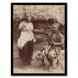 "Artery8 Burton Brothers Samoan Chief Justice & His Wife Framed Art Print in Brown - Size: W12"" x H16""" - thumbnail 1