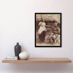 "Artery8 Burton Brothers Samoan Chief Justice & His Wife Framed Art Print in Brown - Size: W12"" x H16""" - thumbnail 4