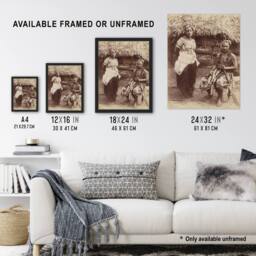 "Artery8 Burton Brothers Samoan Chief Justice & His Wife Framed Art Print in Brown - Size: W12"" x H16""" - thumbnail 3