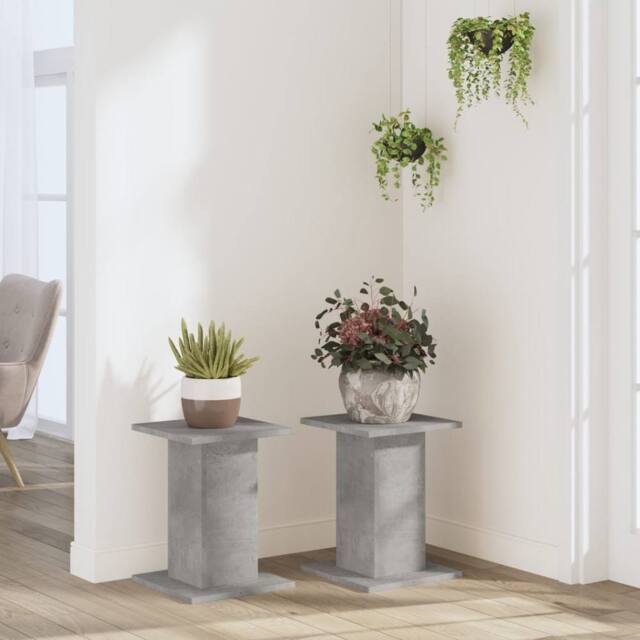 Berkfield Home Plant Stands 2 pcs Concrete Grey 30x30x40 cm Engineered Wood - Size: 30 x 30 x 40 cm - image 1