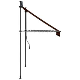 Berkfield Home Manual Retractable Awning with LED 150 cm Orange & Brown - thumbnail 5