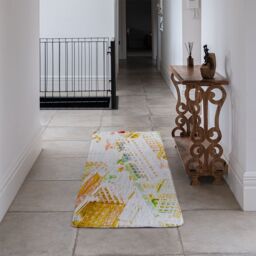 Benjamin Tate Design London Roof Tops Orange Runner Rug in Natural - Size: 67 cm x 230 cm - thumbnail 3