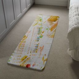Benjamin Tate Design London Roof Tops Orange Runner Rug in Natural - Size: 67 cm x 230 cm - thumbnail 4
