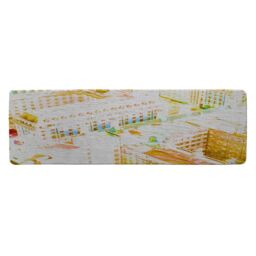 Benjamin Tate Design London Roof Tops Orange Runner Rug in Natural - Size: 67 cm x 230 cm - thumbnail 1