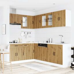 Berkfield Home 11 Piece Kitchen Cabinet Set Kalmar Artisan Oak Engineered Wood in Brown - thumbnail 3