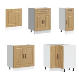 Berkfield Home 11 Piece Kitchen Cabinet Set Kalmar Artisan Oak Engineered Wood in Brown - thumbnail 4