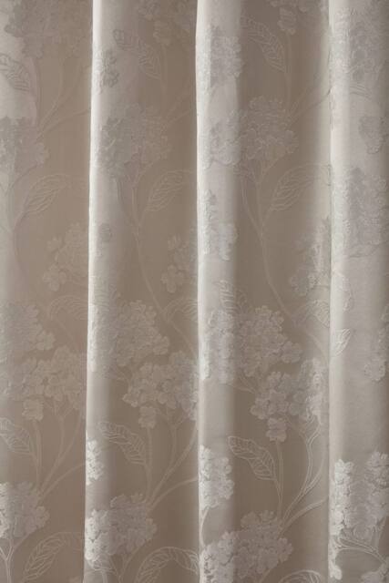New Edge Blinds English Garden Lined Eyelet Jacquard Curtains in Cream - Size: 168 cm width x 137 cm drop - image 1