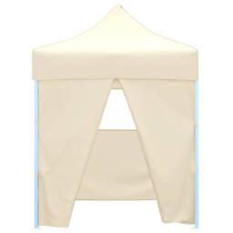 Berkfield Home Professional Folding Party Tent with 4 Sidewalls 2x2 m Steel Cream in Beige - thumbnail 3