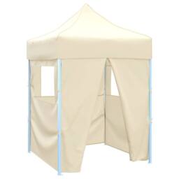 Berkfield Home Professional Folding Party Tent with 4 Sidewalls 2x2 m Steel Cream in Beige - thumbnail 2