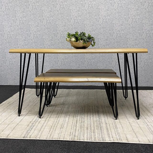 KOSY KOALA Modern Dining Table Set With 2 Benches Kitchen Dining Room Furniture in Brown - image 1