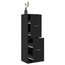 Berkfield Home Apothecary Cabinet¬†Black 40x41x144.5 cm Engineered Wood in Black - thumbnail 1