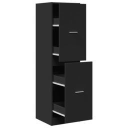 Berkfield Home Apothecary Cabinet¬†Black 40x41x144.5 cm Engineered Wood in Black - thumbnail 2