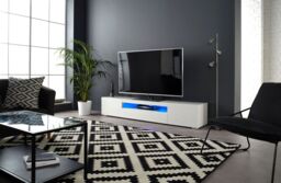 Moderna Modern White 200cm Gloss TV Stand for 55-80 Inch 4K LED TV - thumbnail 4
