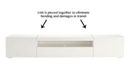 Moderna Modern White 200cm Gloss TV Stand for 55-80 Inch 4K LED TV - thumbnail 3