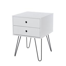 Options Telford, Metal Leg 2 Drawer Bedside Cabinet