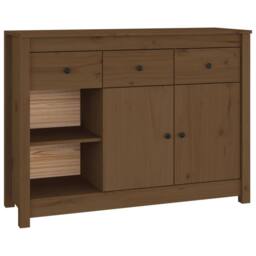 Berkfield Home Sideboard Honey Brown 100x35x74 cm Solid Wood Pine - Size: 100 x 35 x 74 cm - thumbnail 3