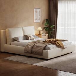 STILVORA 5ft Ottoman Bed Frame with Storage & Boucle in White - Size: King - thumbnail 2