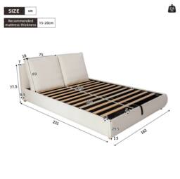 STILVORA 5ft Ottoman Bed Frame with Storage & Boucle in White - Size: King - thumbnail 4