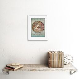 "Artery8 Wall Art Print Mucha Laurel 1901 Artwork Framed 9X7 Inch in White - Size: W7"" x H9""" - thumbnail 2