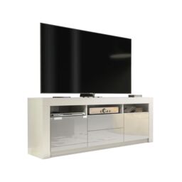 Creative Furniture TV Unit 160cm Modern - White with High Gloss Grey Doors - thumbnail 5