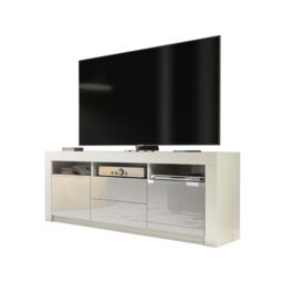 Creative Furniture TV Unit 160cm Modern - White with High Gloss Grey Doors - thumbnail 3