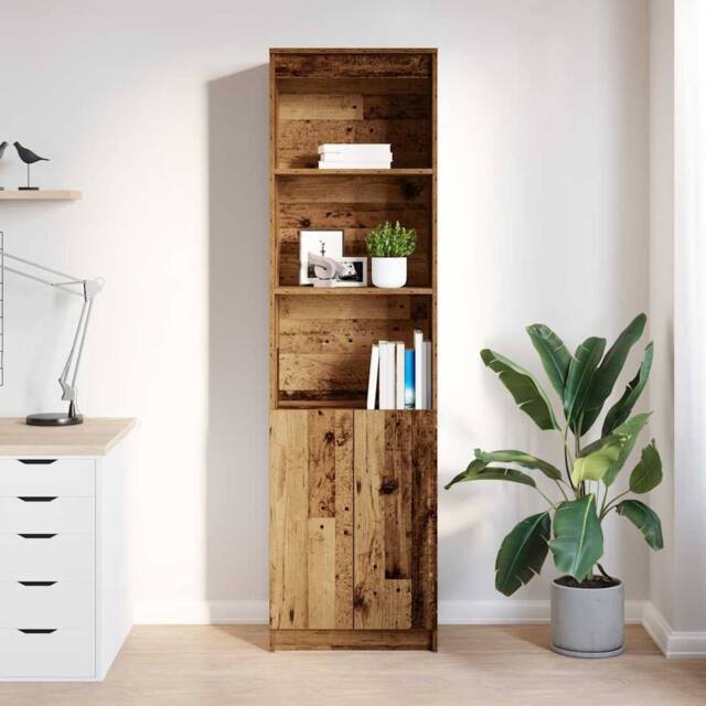 Berkfield Home Highboard Old Wood 50x35x180 cm Engineered Wood in Brown - Size: 50 x 35 x 180 cm - image 1