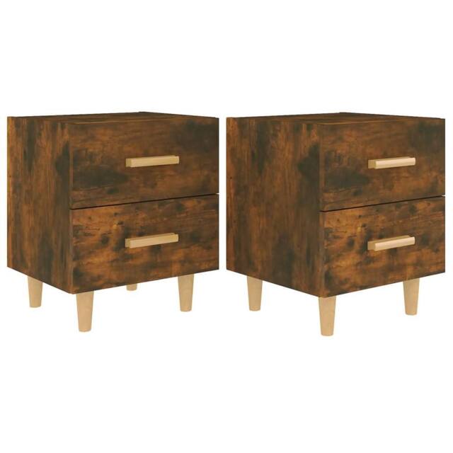 Berkfield Home Bed Cabinets 2 pcs Smoked Oak 40x35x47.5 cm in Brown - image 1