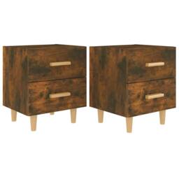 Berkfield Home Bed Cabinets 2 pcs Smoked Oak 40x35x47.5 cm in Brown - thumbnail 1