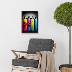 Artery8 Colour Spray Paint Graffiti Cans Street Illustration Artwork Framed Wall Art Print A4 in Black - thumbnail 2
