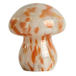 Lighting Collection Pixie LED Glass Mushroom Lamp - Coral in Orange - thumbnail 3