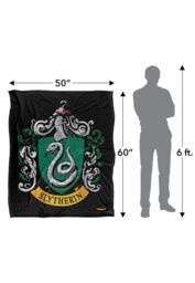 Harry Potter Slytherin Crest Officially Licensed Silky Touch Super Soft Throw Blanket 152x127 cm in White - thumbnail 5