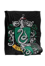 Harry Potter Slytherin Crest Officially Licensed Silky Touch Super Soft Throw Blanket 152x127 cm in White - thumbnail 2
